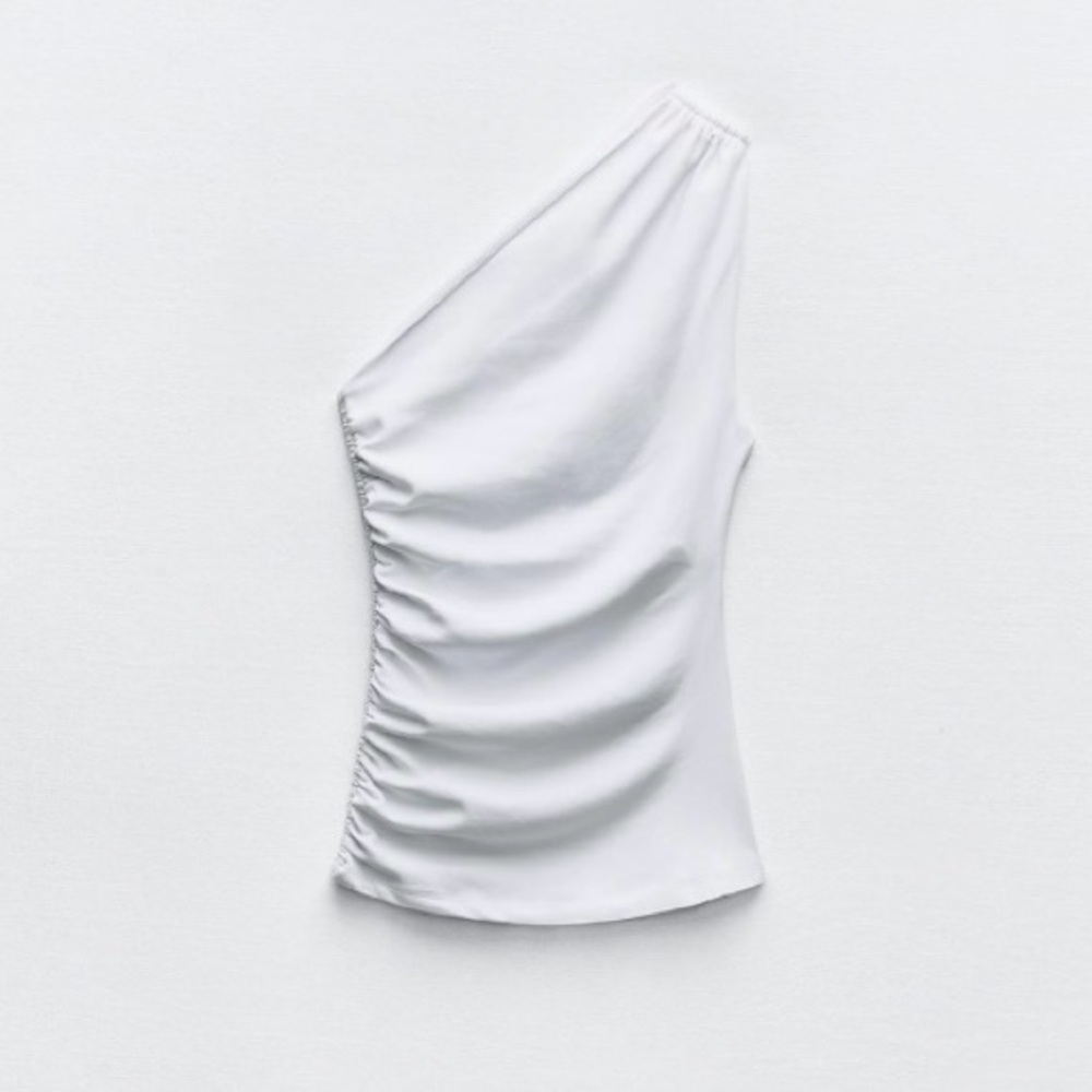 RUCHED ASYMMETRIC TOP